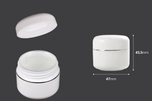 Glas 20ml Kunststoff Doppelhub mit Silberstreifen, Dichtung und Deckel - 12 Stk-2