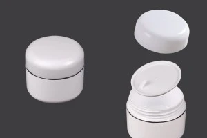Glas 30ml Kunststoff Doppelgrund mit Silberstreifen, Dichtung und Deckel - 12 Stk-1