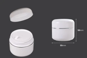 Glas 30ml Kunststoff Doppelgrund mit Silberstreifen, Dichtung und Deckel - 12 Stk-2