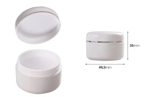 Βάζο 30 ml πλαστικό με ασημί ρίγα και εσωτερικό παρέμβυσμα στο καπάκι - 12 τμχ-2