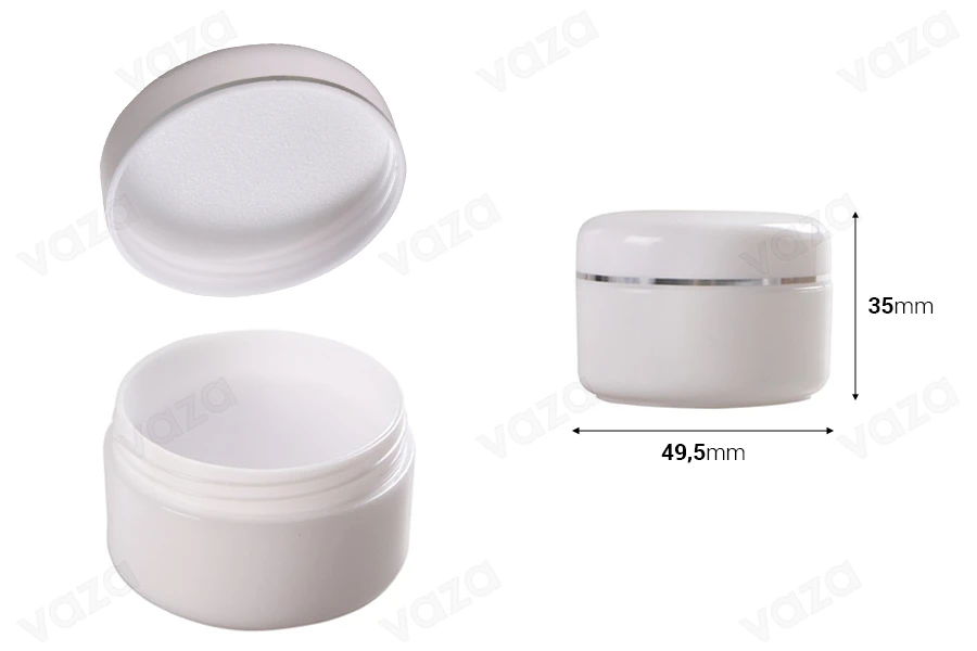 Βάζο 30 ml πλαστικό με ασημί ρίγα και εσωτερικό παρέμβυσμα στο καπάκι - 12 τμχ Βάζο 30 ml πλαστικό με ασημί ρίγα και εσωτερικό παρέμβυσμα στο καπάκι - 12 τμχ-εικόνα_διαστάσεις