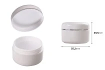 Βάζο 50 ml πλαστικό με ασημί ρίγα και εσωτερικό παρέμβυσμα στο καπάκι - 12 τμχ