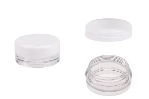 Transparente Acryl- Cremedose mit weißem Deckel 3 ml-1