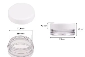 Transparente Acryl- Cremedose mit weißem Deckel 3 ml-2