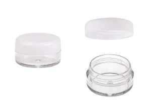 Transparente Acryl- Cremedose mit weißem Deckel 5ml-1