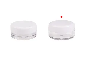 Transparente Acryl- Cremedose mit weißem Deckel 5ml-5