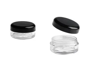 Transparente Acryl- Cremedose mit schwarzem Deckel 3 ml-1