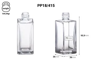 Viereckiges Parfüm Flakon 50ml 6/50 18/415-2