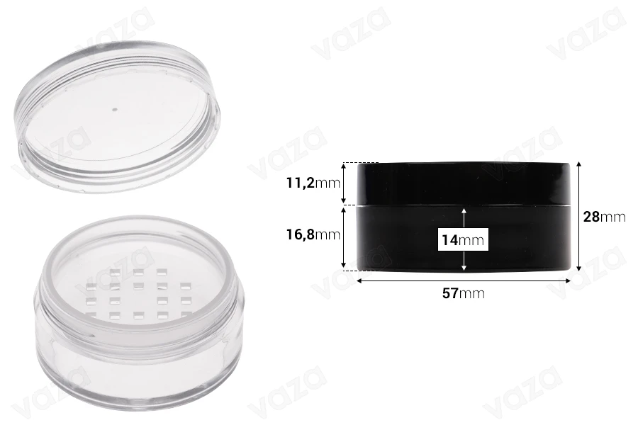 Cremedose 30ml mit Sieb für Kosmetik - 12 Stücke-εικόνα_διαστάσεις