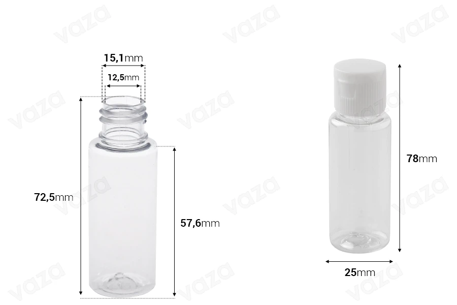 Schampoo Flasche aus Kunststoff mit flip-top Deckel - Packung mit 50 Stücken-bildabmessungen