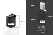 Μπουκάλι 100 ml πλαστικό (PET) με καπάκι Disk-top - 12 τμχ Μπουκάλι 100 ml πλαστικό (PET) με καπάκι Disk-top - 12 τμχ