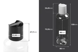 100ml plastic bottle with disc top cap - available in a package with 12 pieces-2