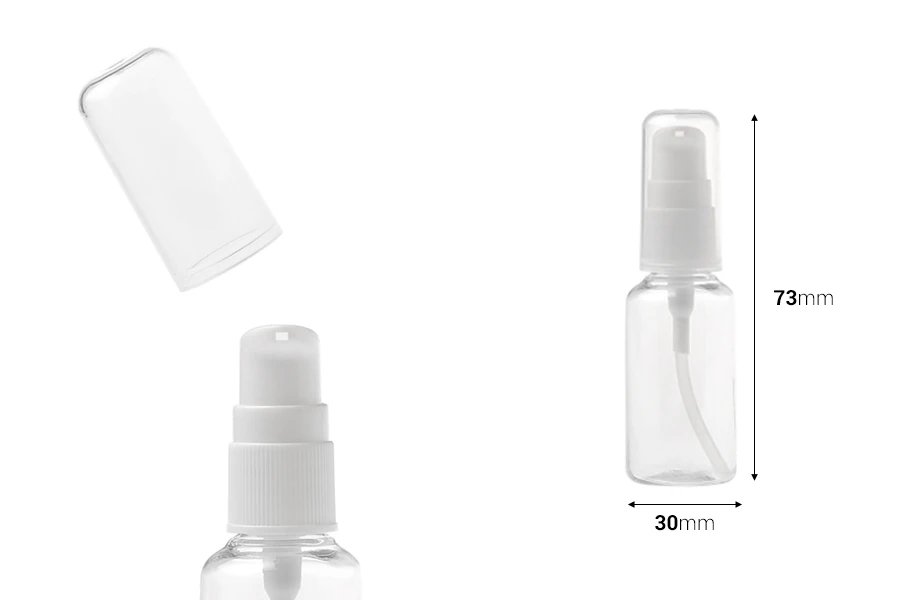 PET Μπουκάλι 30 ml με αντλία για κρέμα σε συσκευασία των 12 τεμαχίων