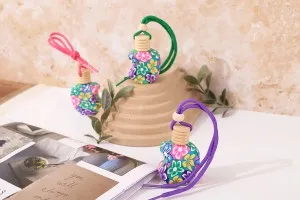Duftflasche für Fahrzeuge in Apfel Form Fimo 10 ml-3