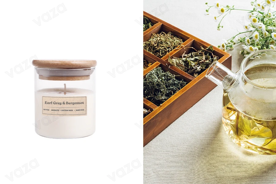 Earl Grey & Bergamot Αρωματικό κερί σόγιας με βαμβακερό φυτίλι (110gr)-εικόνα_προϊοντική