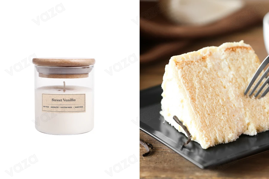 Sweet Vanilla Aromatic soy candle with wooden wick (110gr) Sweet Vanilla Aromatic soy candle with wooden wick (110gr)-image_product