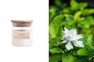 Bougie de soja aromatique aux parfums de gardenia avec mèche en coton (110gr)-1