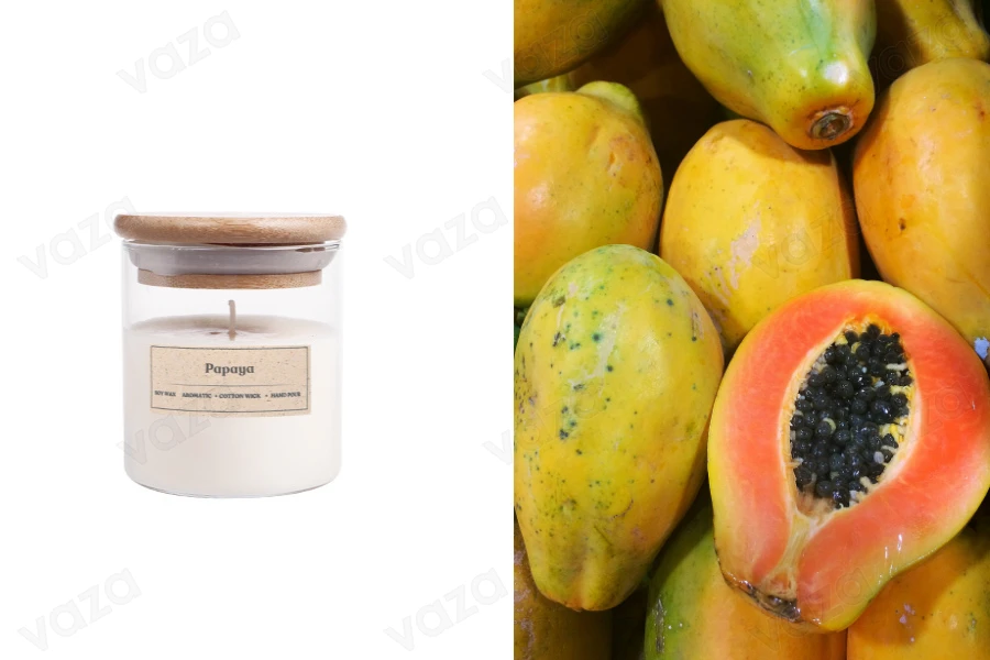 Papaja qiri aromatik soje me fitil druri (110gr)-imazh_produkt