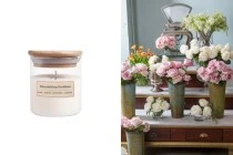 Flourishing Goddess Qiri aromatike soje me fitil druri (110gr) Flourishing Goddess Qiri aromatike soje me fitil druri (110gr)-imazh_produkt