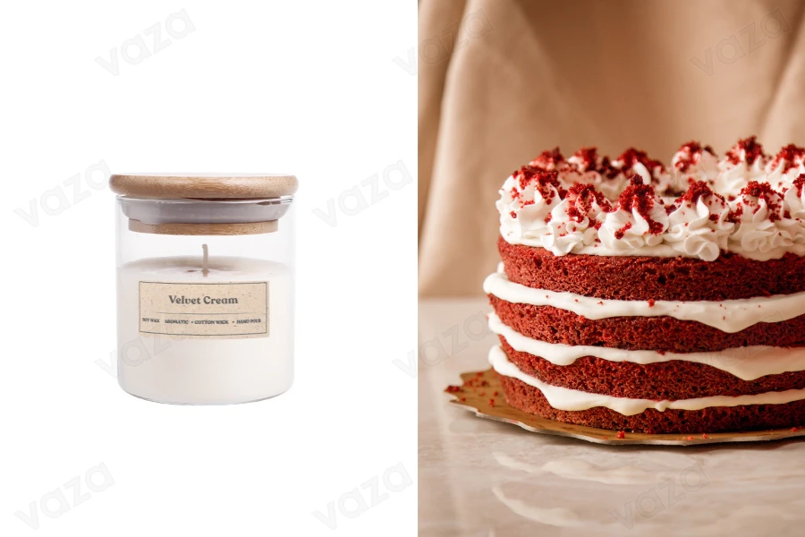 Velvet Cream Duftende Sojakerze mit Holzdocht (110 gr)-produktbild