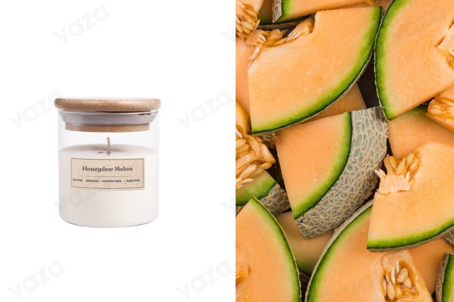 Honeydew Melon Duftende Sojakerze mit Holzdocht (110 gr) Honeydew Melon Duftende Sojakerze mit Holzdocht (110 gr)-εικόνα_προϊοντική