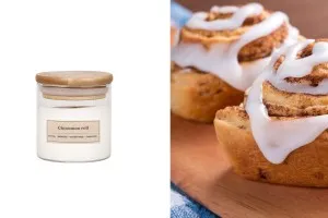 Cinnamon roll Αρωματικό κερί σόγιας με ξύλινο φυτίλι (110gr)-1