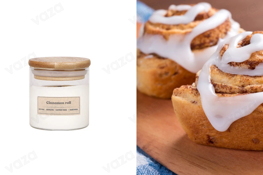 Qiri aromatik soje me fitil druri Cinnamon Roll (110gr)-imazh_produkt