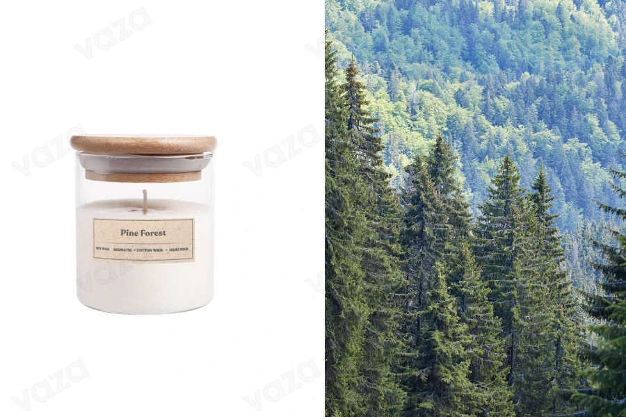 Pine Forest  qiri aromatik soje me fitil pambuku (110gr)-imazh_produkt