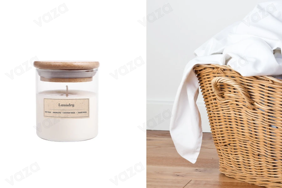 Laundry Bougie de soja aromatique avec mèche en bois (110gr)-εικόνα_προϊοντική