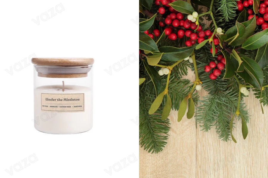 Under the Mistletoe Aromatic soy candle with cotton wick (110gr)-εικόνα_προϊοντική