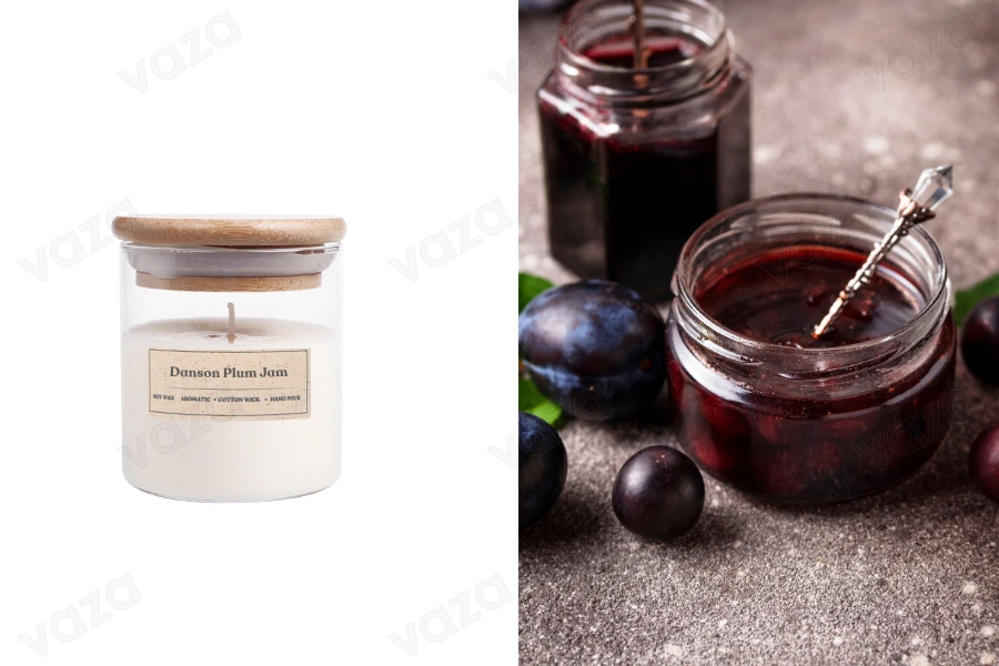 Damson Plum Jam Αρωματικό κερί σόγιας με βαμβακερό φυτίλι (110gr) Damson Plum Jam Αρωματικό κερί σόγιας με βαμβακερό φυτίλι (110gr)-εικόνα_προϊοντική