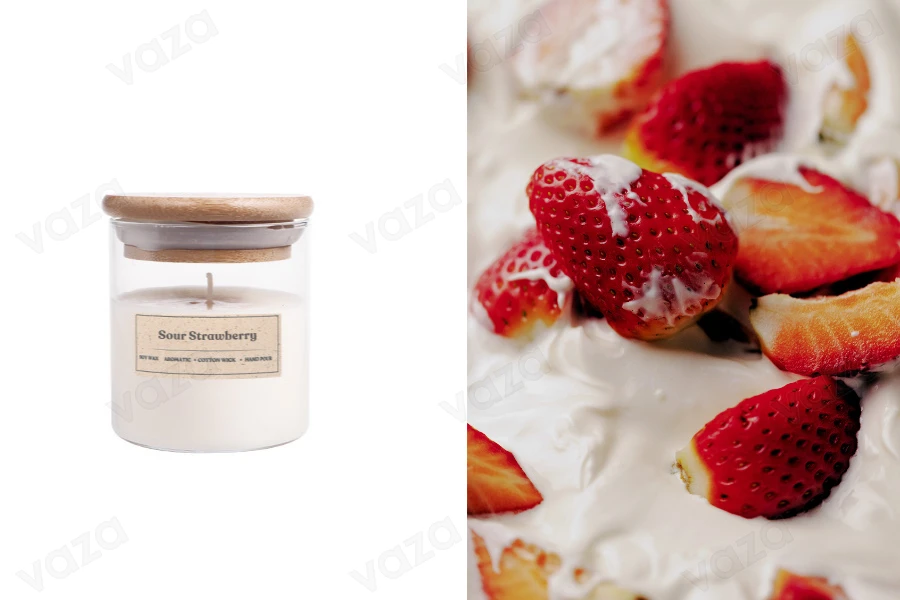 Sour Strawberry Αρωματικό κερί σόγιας με βαμβακερό φυτίλι (110gr) Sour Strawberry Αρωματικό κερί σόγιας με βαμβακερό φυτίλι (110gr)-εικόνα_προϊοντική