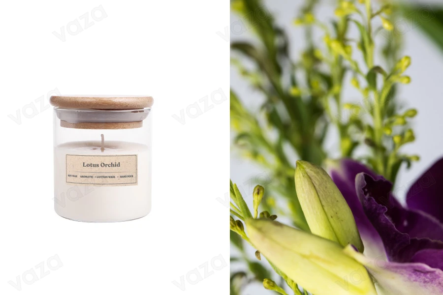 Lotus Orchid Aromatic soy candle with cotton wick (110gr) Lotus Orchid Aromatic soy candle with cotton wick (110gr)-εικόνα_προϊοντική