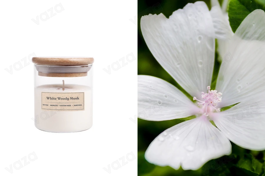 White Woody Musk Αρωματικό κερί σόγιας με βαμβακερό φυτίλι (110gr) White Woody Musk Αρωματικό κερί σόγιας με βαμβακερό φυτίλι (110gr)-εικόνα_προϊοντική
