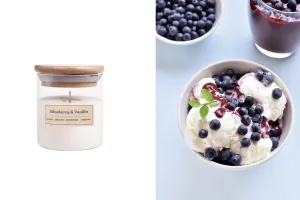 Blueberry & Vanilla Bougie de soja aromatique avec mèche en bois (110gr)-1