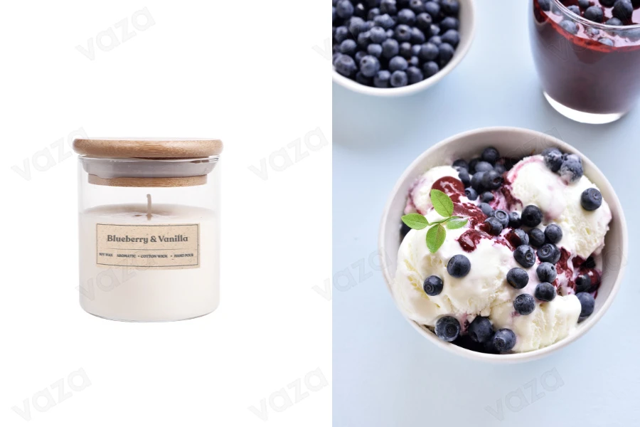 Blueberry & Vanilla Aromatic soy candle with cotton wick (110gr)-image_product