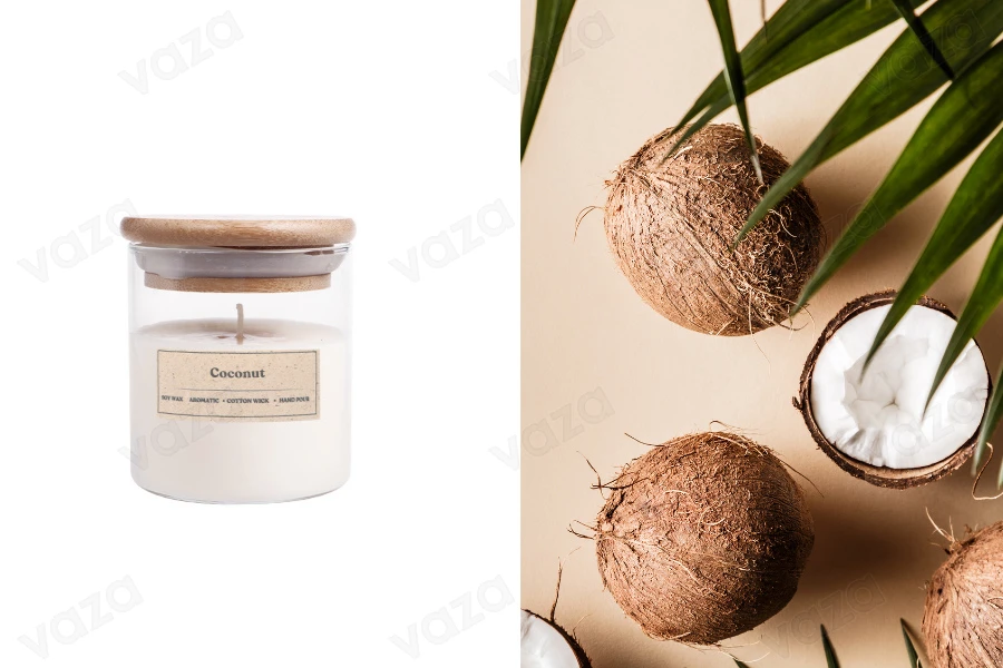 Coconut Αρωματικό κερί σόγιας με βαμβακερό φυτίλι (110gr)-εικόνα_προϊοντική