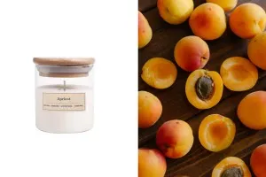 Apricot Bougie de soja aromatique avec mèche en bois (110gr)-1