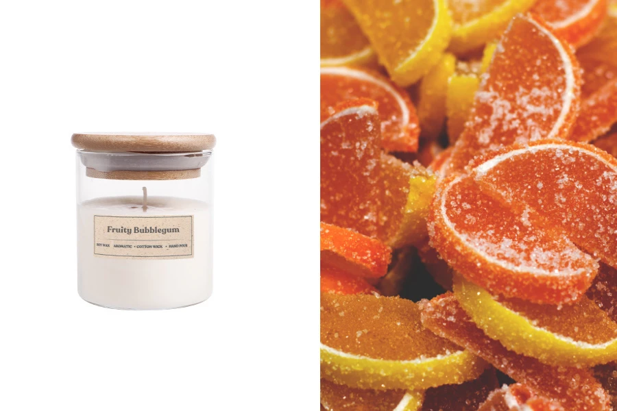 Fruity Bubblegum Αρωματικό κερί σόγιας με βαμβακερό φυτίλι (110gr)