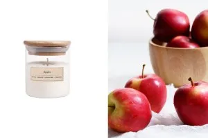 Apple Bougie de soja aromatique avec mèche en bois (110gr)-1