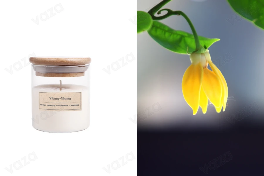 Ylang-ylang qiri aromatik soje me fitil pambuku (110gr) Ylang-ylang qiri aromatik soje me fitil pambuku (110gr) -imazh_produkt