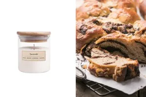 Tsoureki Candela aromatica di soia con stoppino in legno (110gr)-1