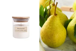 Blooming Pear Bougie de soja aromatique avec mèche en bois (110gr)-1