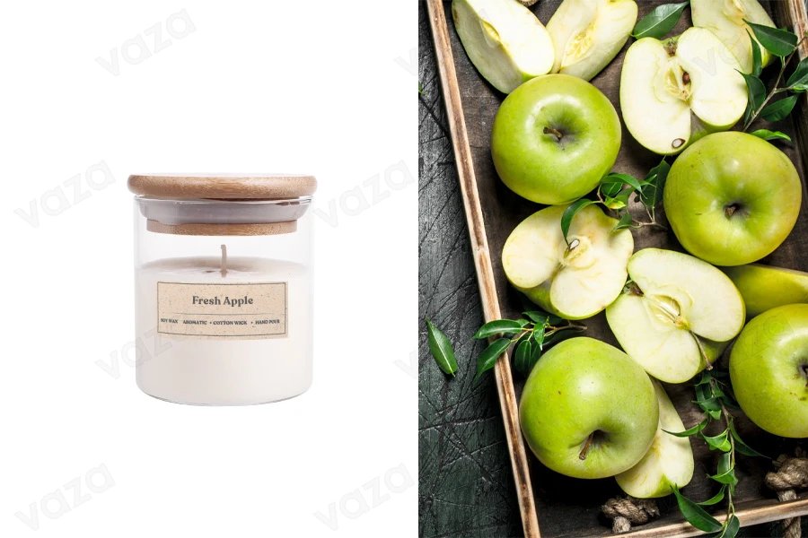 Fresh Apple qiri aromatik soje me fitil pambuku (110gr) Fresh Apple qiri aromatik soje me fitil pambuku (110gr) -imazh_produkt