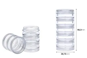 Βαζάκι ακρυλικό για στρας νυχιών 3 ml με 5 ορόφους-2