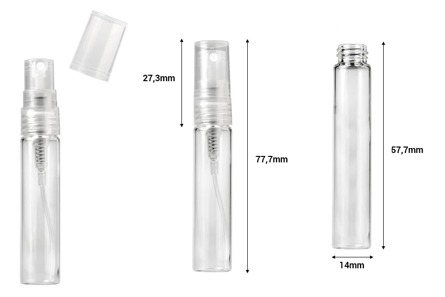 Mini Zerstäuber 5ml aus Glas mit Kunststoffdeckel Mini Zerstäuber 5ml aus Glas mit Kunststoffdeckel