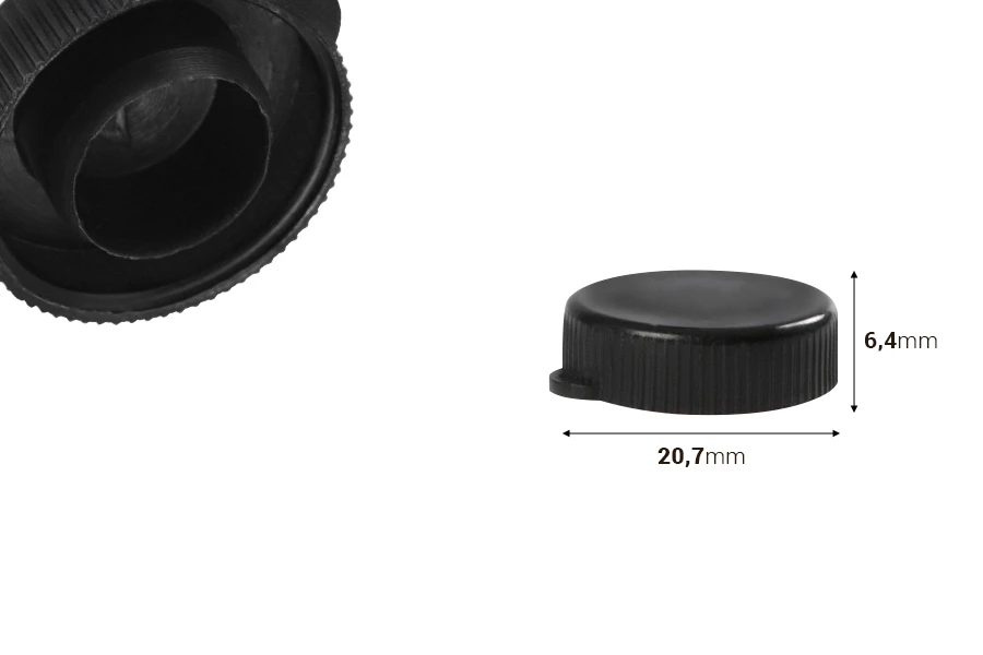 Couvercle en plastique noir sans sécurité - 12 pcs