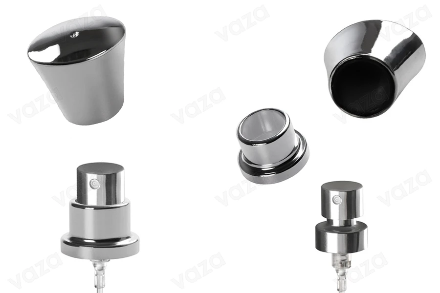 Silberner Sprühverschluss für Parfümflaschen mit Crimp-Sicherheitsverschluss 15 mm Silberner Sprühverschluss für Parfümflaschen mit Crimp-Sicherheitsverschluss 15 mm-εικόνα_προϊοντική
