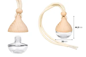 5ml Glasflasche mit Holzverschluss und Zapfhahn für Autoparfüm – 25 Stück-2