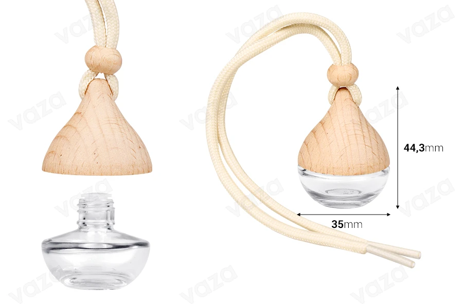 5ml Glasflasche mit Holzverschluss und Zapfhahn für Autoparfüm – 25 Stück-bildabmessungen